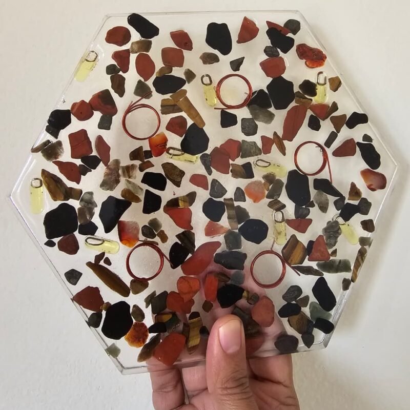 Protection vastu yantra made of semi precious stones, essential oils embeded with sacred geometrical shapes